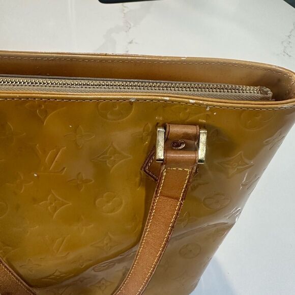 Louis Vuitton Yellow Monogram Vernis Tote Bag - Picture 13 of 17